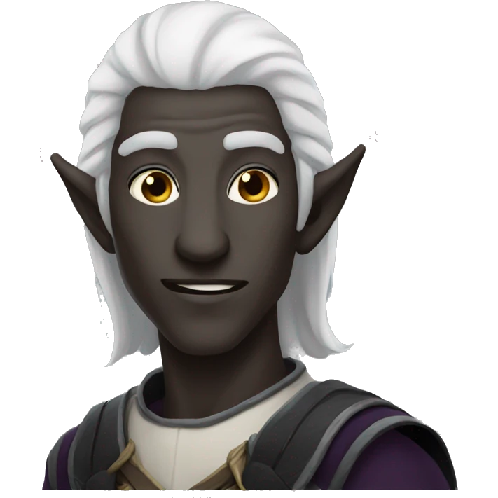 a dark elf male with white hair emoji