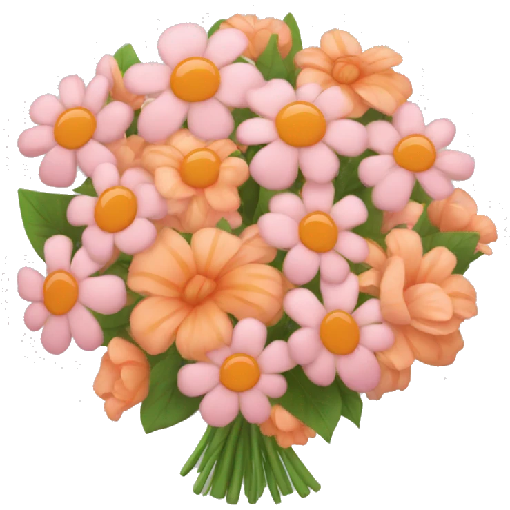 Huge Bouquet with light pink and orange flowers  emoji