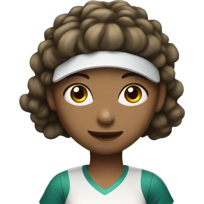 Light skin and dark haired Girl playing tennis  emoji