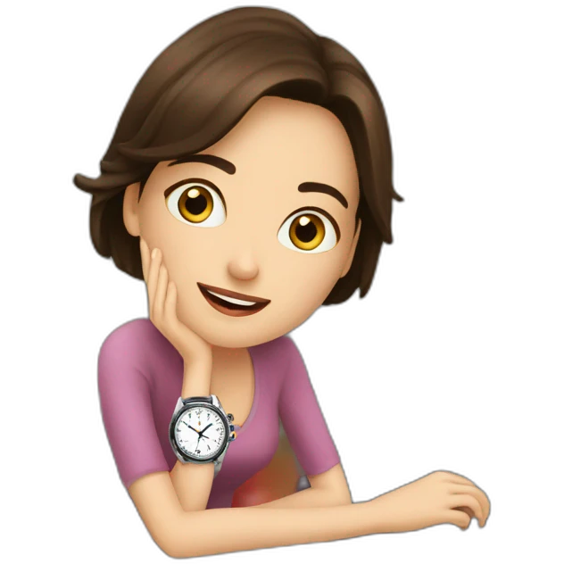 Brunette watch cinema at home  emoji