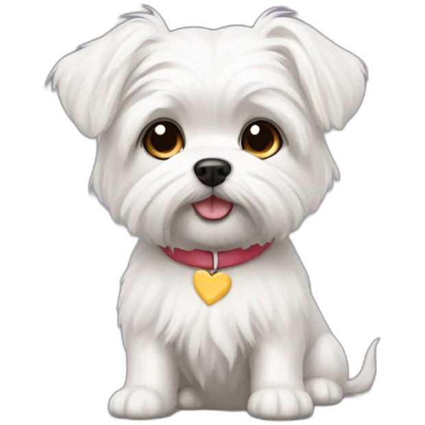 maltese dog short haired love cheese emoji