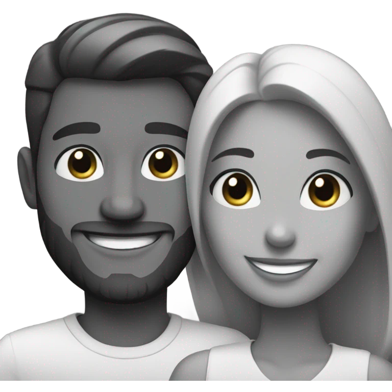 smiling couple in greyscale emoji