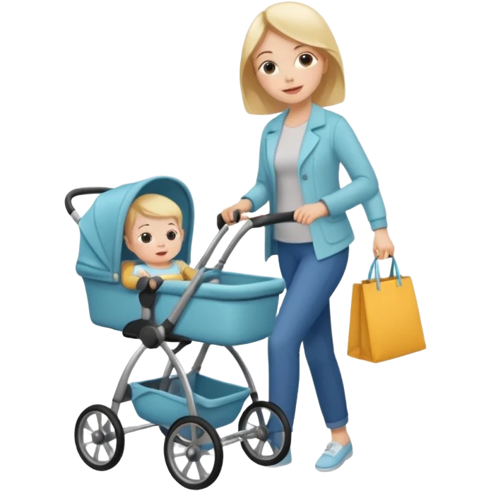 lady shopping with baby emoji