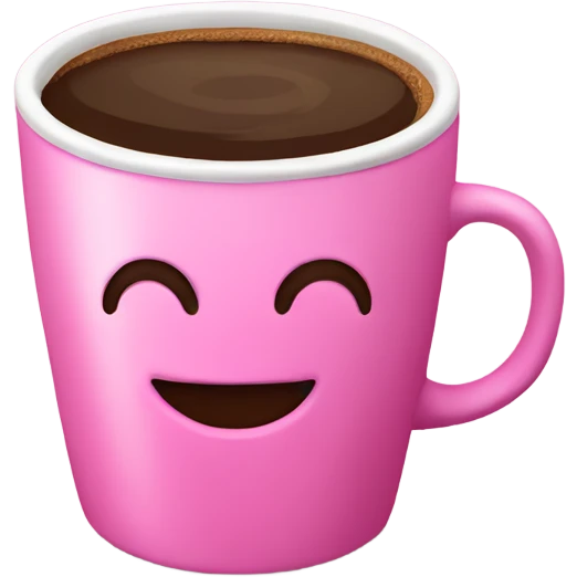 Coffee in pink cup emoji