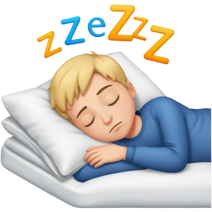 boy sleeping with ZZZ symbols above his head emoji