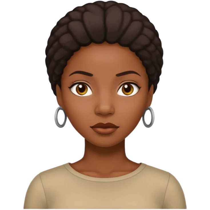 black african american woman, neutral expression emoji