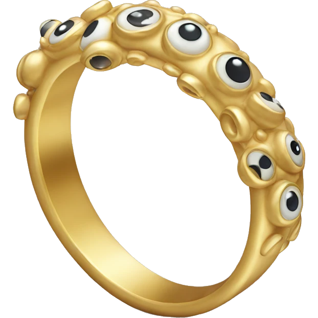 thin gold ring studded with eyeballs emoji