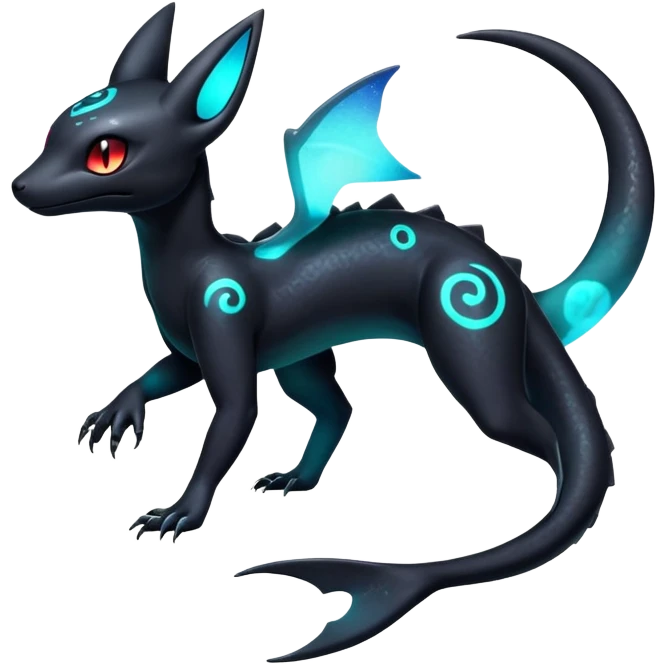 Nebulae Salandit-Umbreon-Fakémon-hybrid-creature (full body)  emoji
