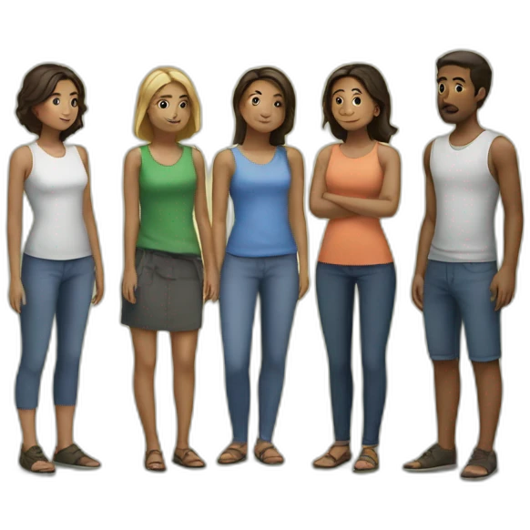 Friends standing in circle emoji