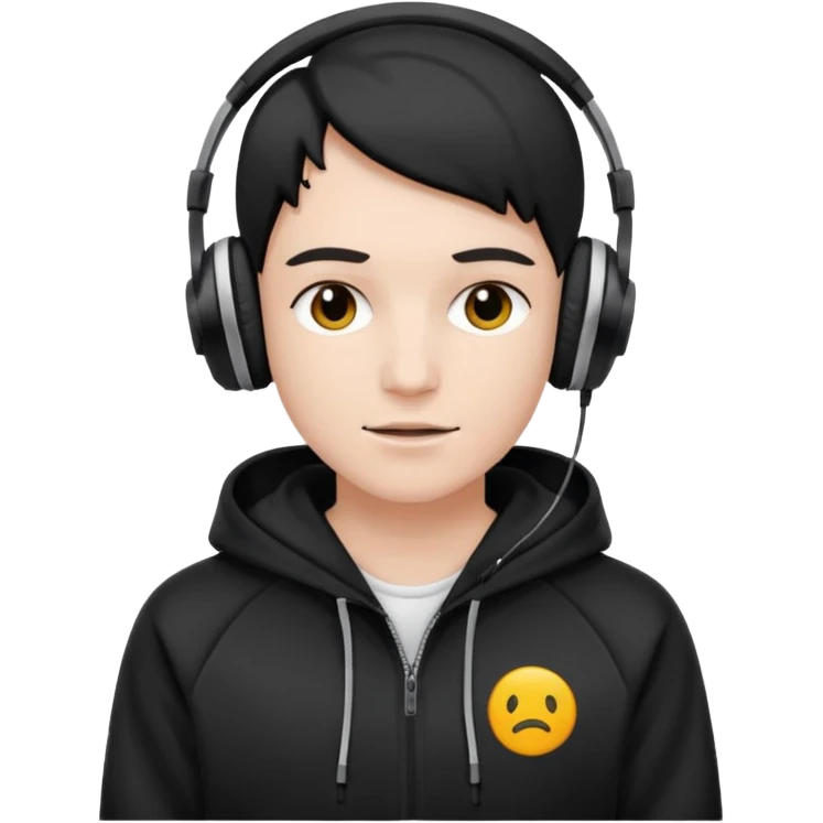 But with the same instructions, with deportive hoodie and headphones, and skin white emoji