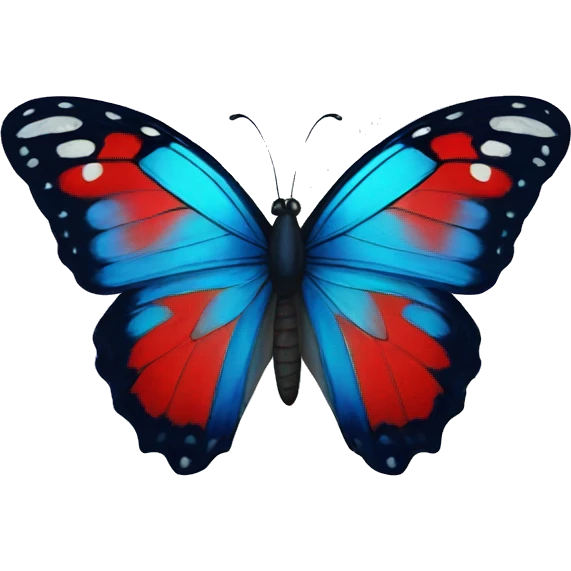 Red heart blue butterfly  emoji