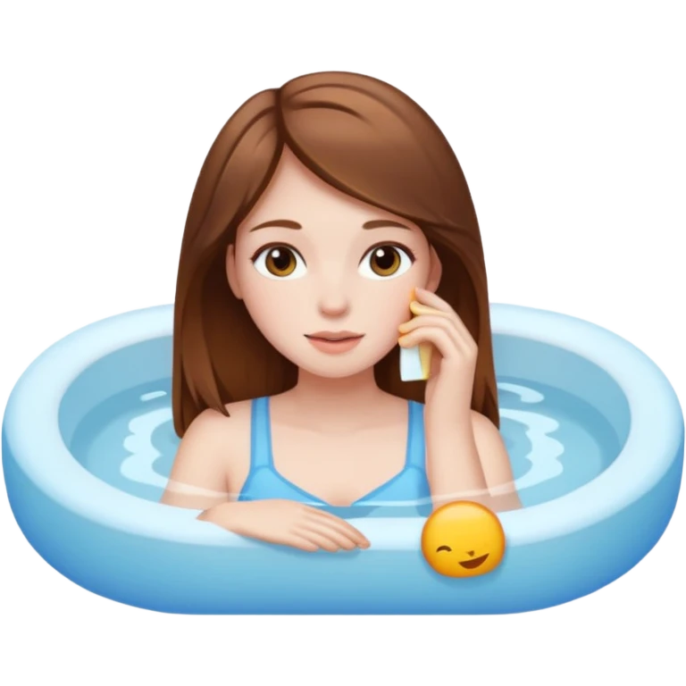 girl with brown hair (not dark, with highlights) with pretty pale skin having relacyjny time emoji