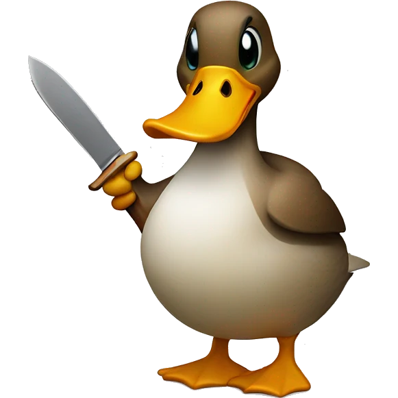 Duck hold knife emoji