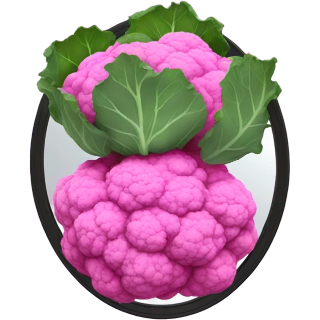 pink cauliflower looking in mirror emoji