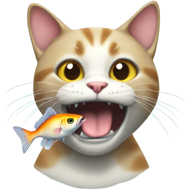Cat with fish in mouth emoji