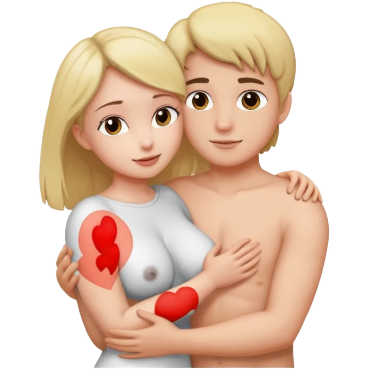 girl big big boobs naked hug with boy emoji