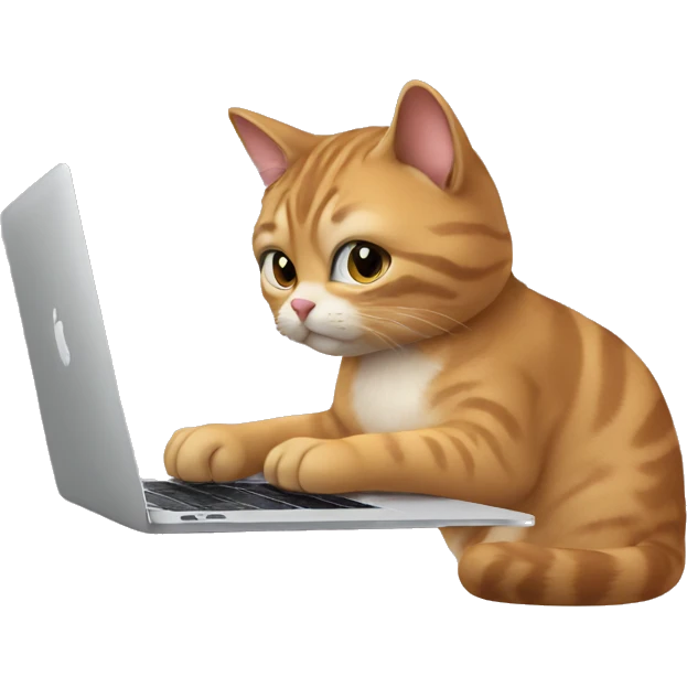 Cat writing code on a MacBook  emoji