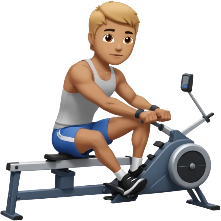 guy workout rowing on machine  emoji
