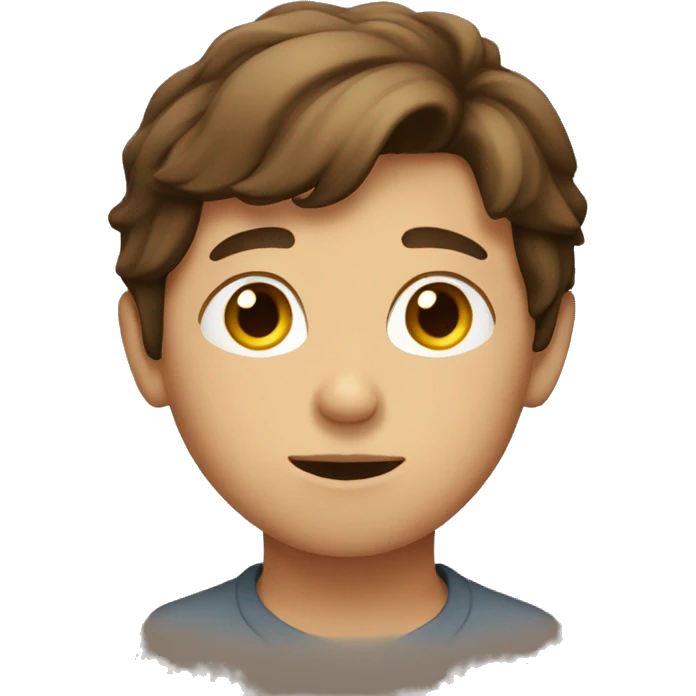boy with brown hair gazing emoji
