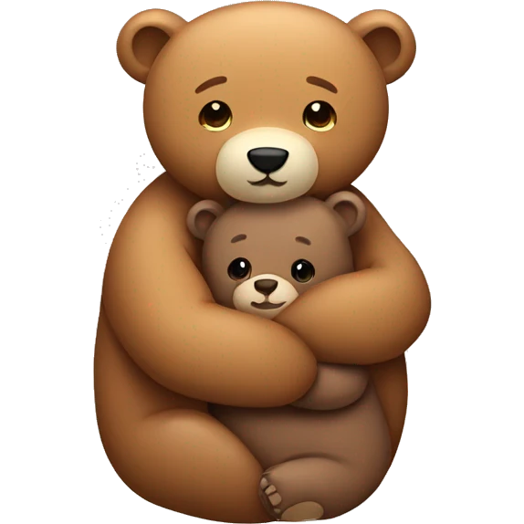 A cute bear hugging another bear  emoji