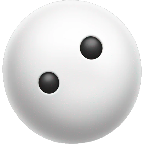 Small white ball, attached to big white Ball emoji