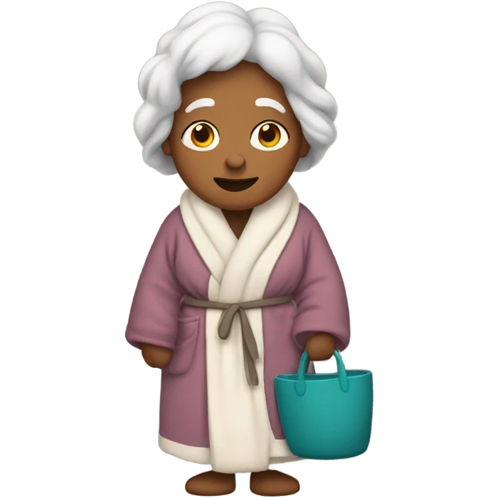 Grandma with slippers and a robe on emoji