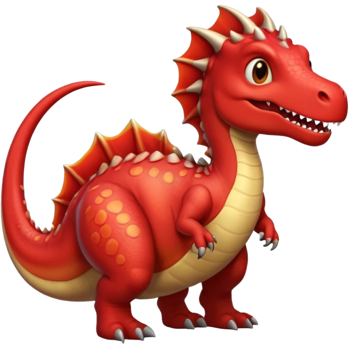 Dinosaur/dragon single scale that is red with the lining being black. emoji