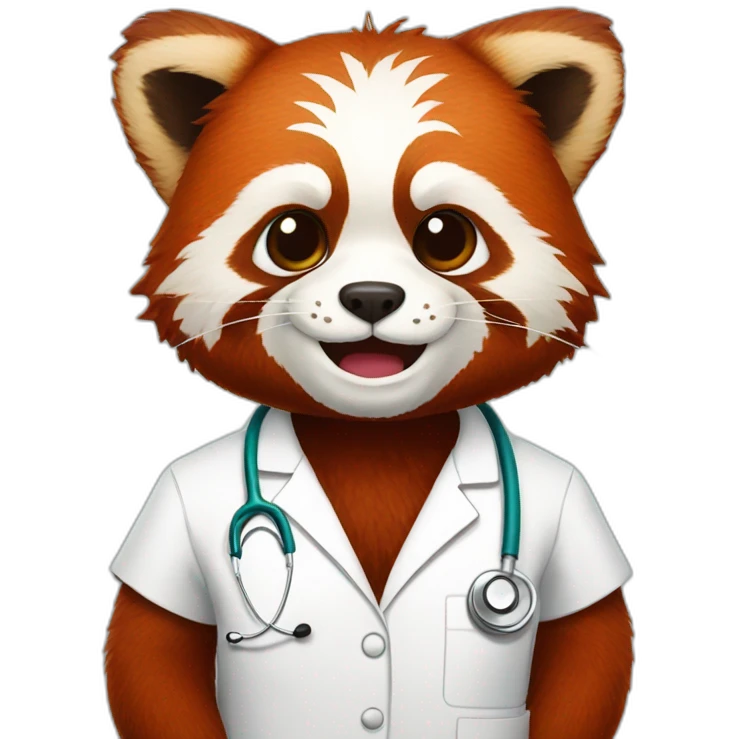 Doctor red panda emoji