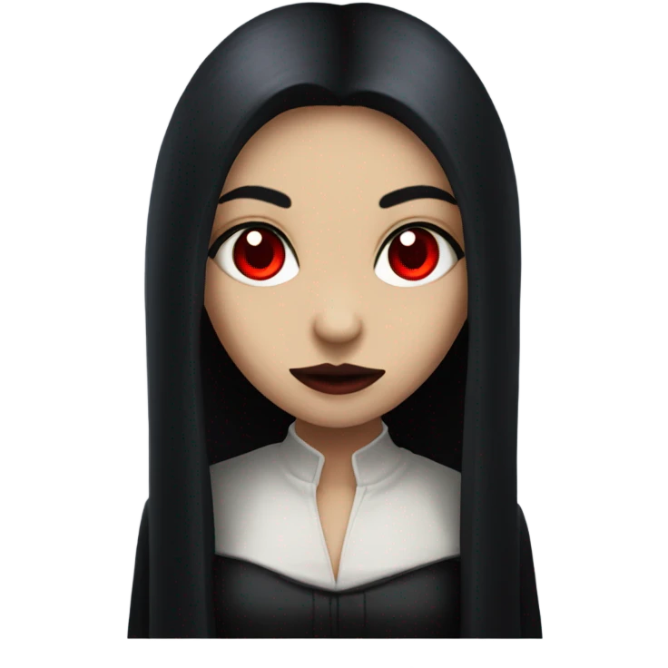 vampire girl, red eyes, black long hair emoji