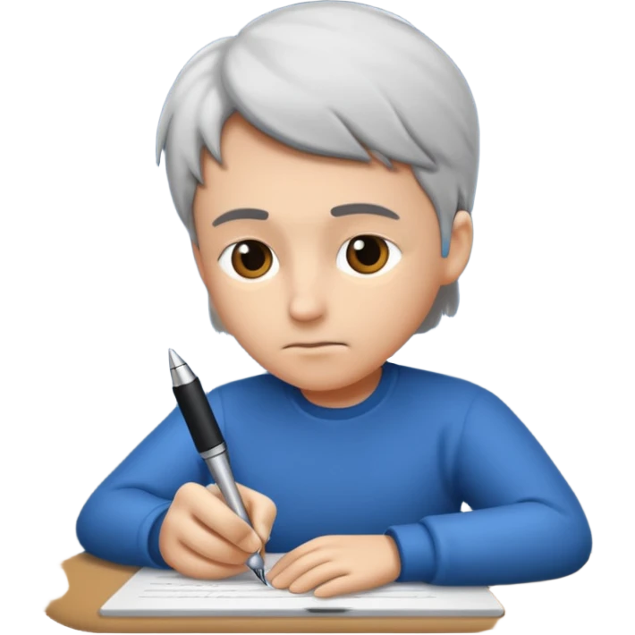 someone writing emoji
