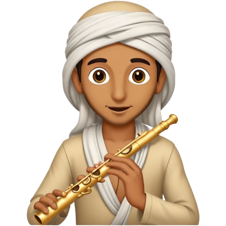 Arabian snake charmer playing flute emoji