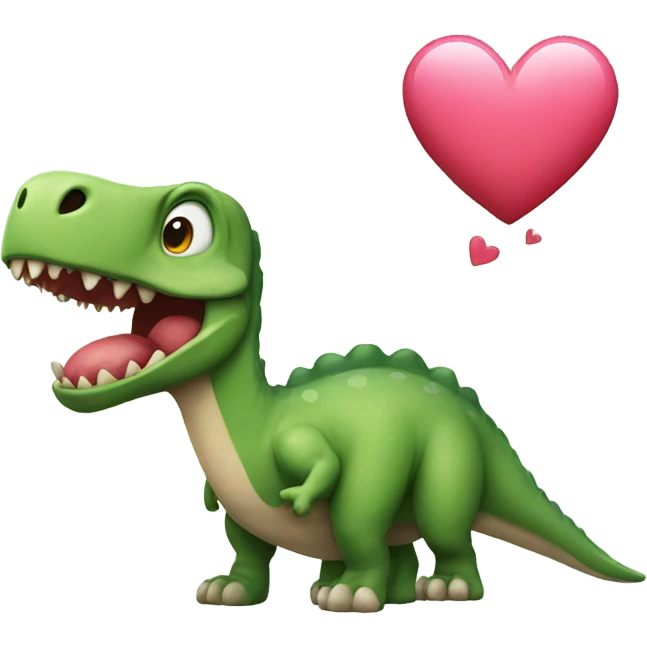 dino with hearts emoji