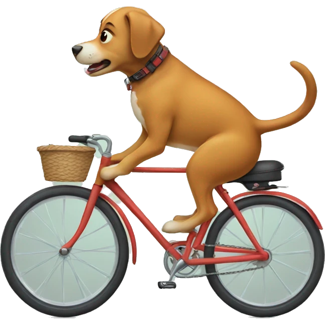 Dog riding a bike emoji