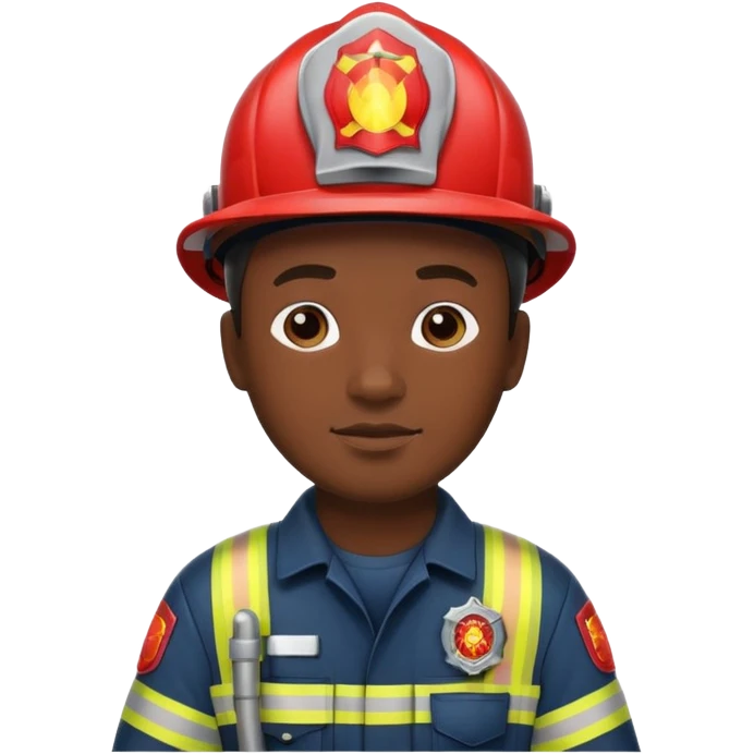 firefighter man dark skin emoji
