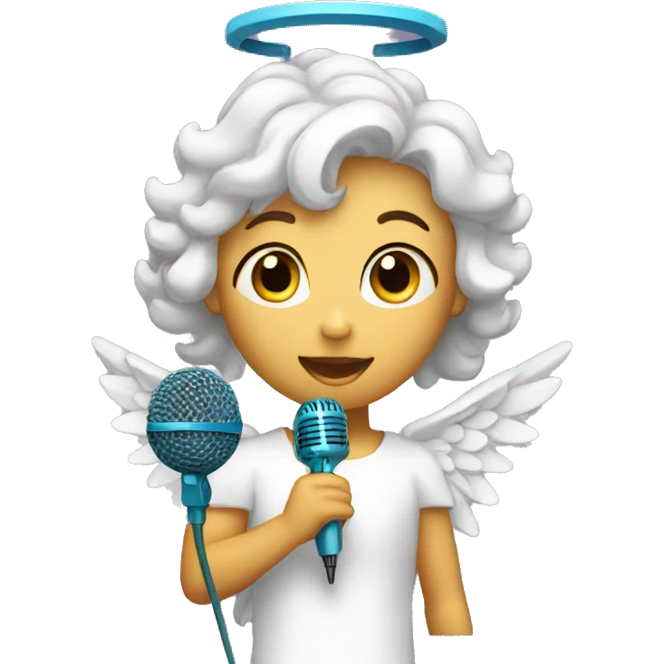 Angel and microphone  emoji
