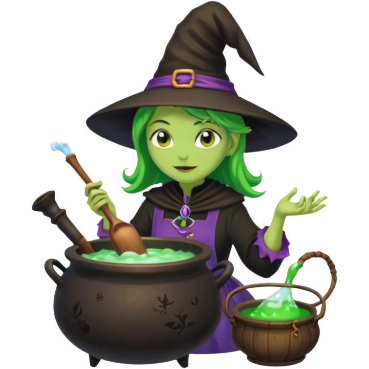 green witch cooking potion emoji