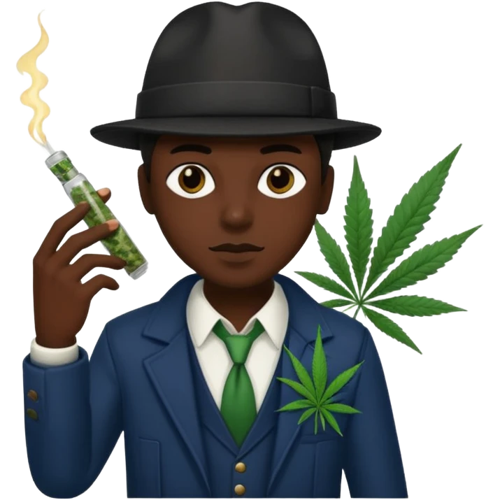 dealer from gang with cannabis on hand styler gangster emoji