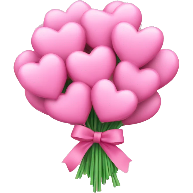 Bouquet of pink hearts with a bow emoji