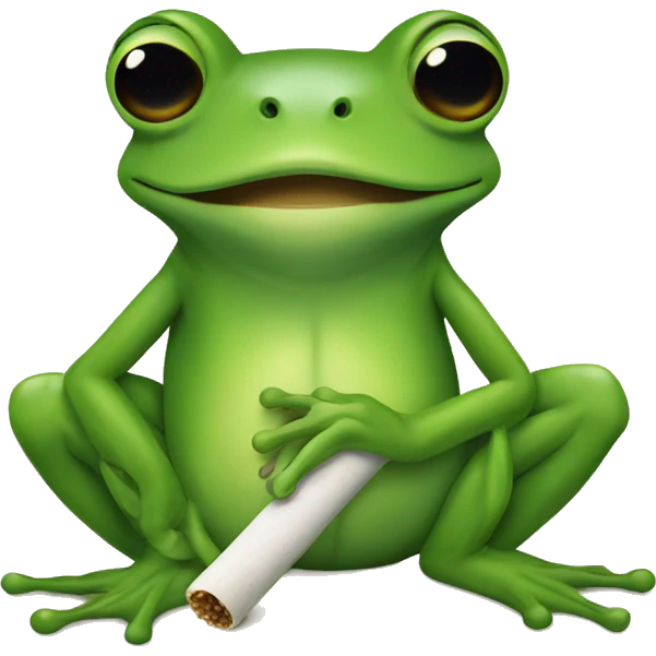 Frog with a joint emoji