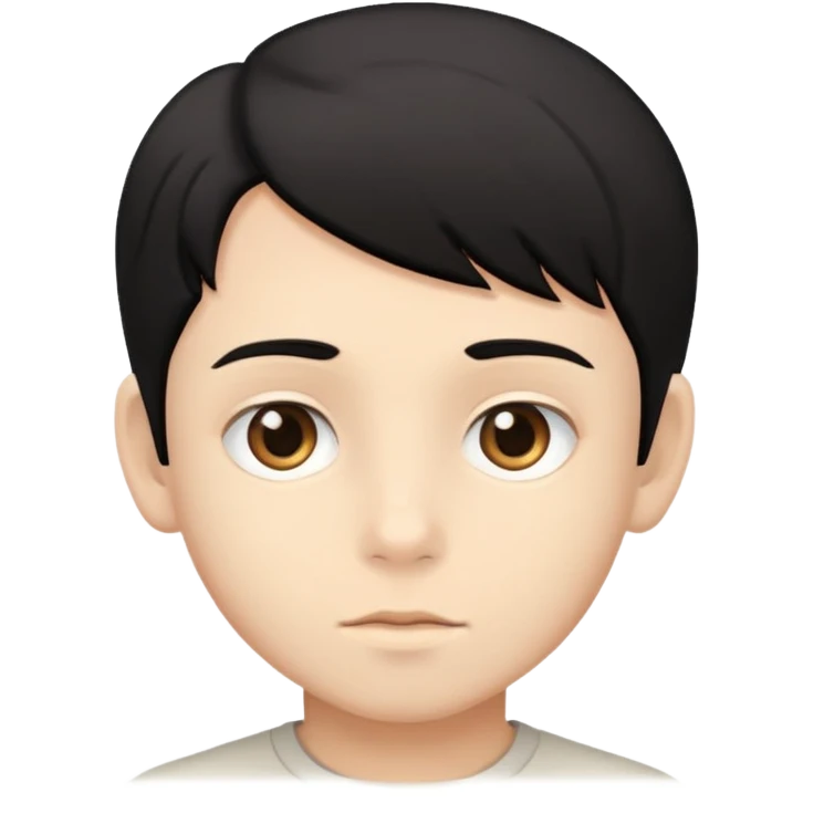 Beige tan young boy with black hair and light brown eyes emoji