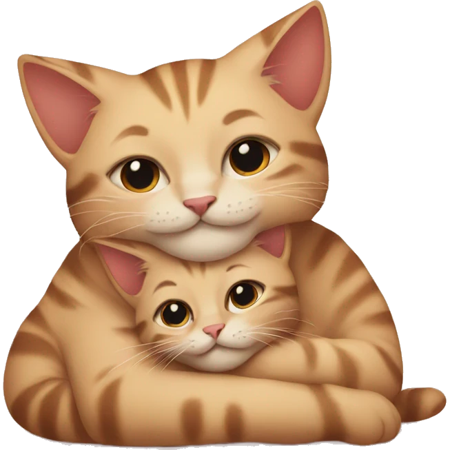 cats cuddling emoji