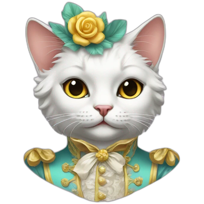 Fancy rococo cat emoji