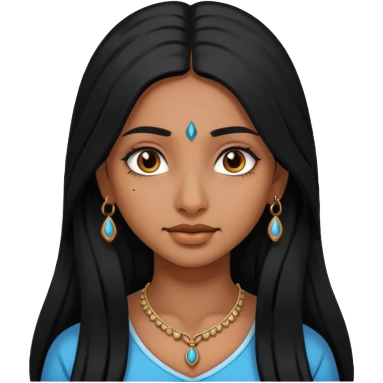 Attractive Indian girl with black long hair and a nose piercing  emoji