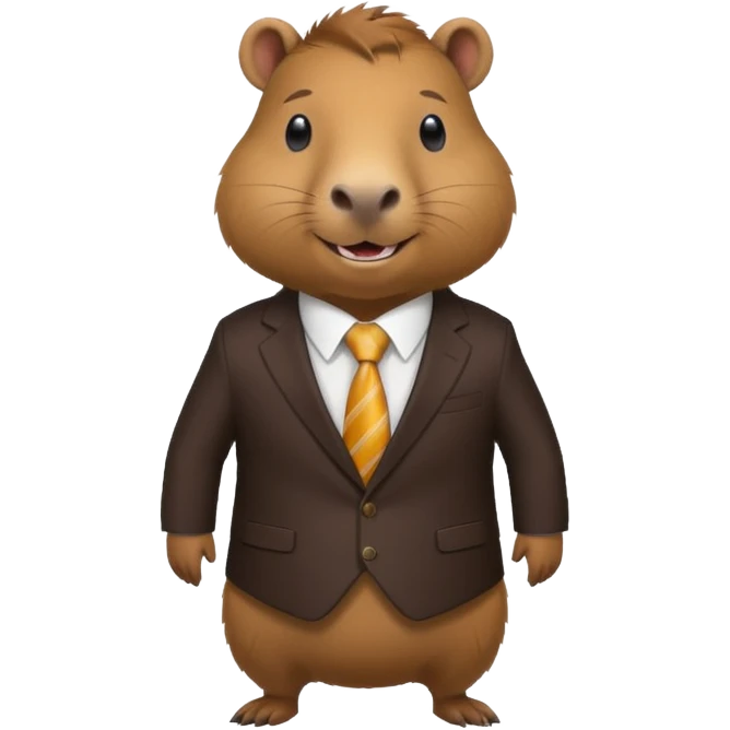 Capybara weating a buisness suit emoji