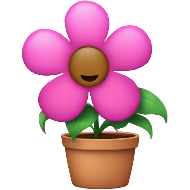 Pink pot with a beautiful flower  emoji