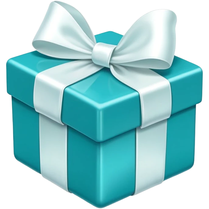 Little turquoise box with big white bow emoji