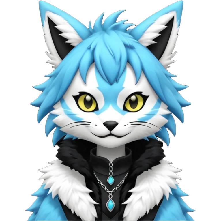 Cool gothic cute Kemonomimi Nekomimi Japanese Anime Kemono Furry Style Vernid-Zeraora-Sergal-Fursuit-furry-fursona emoji
