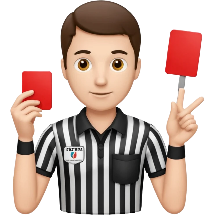 Referee with red card emoji