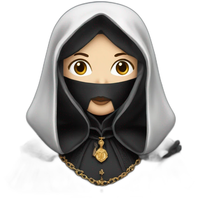 Catherine-de-medici-dressed-in-black-with-black-hood emoji