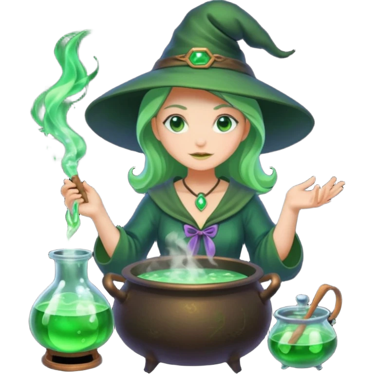 green witch cooking potion emoji